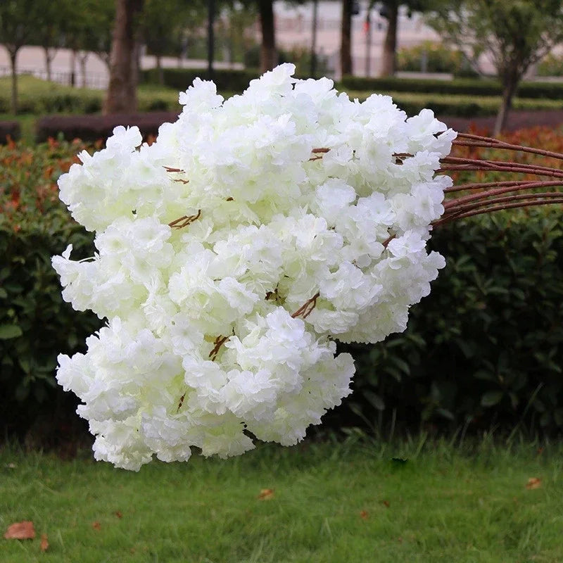 140 artificial cherry blossom wedding arches decorated with artificial flowers, silk embroidered balls, white branches, home dec