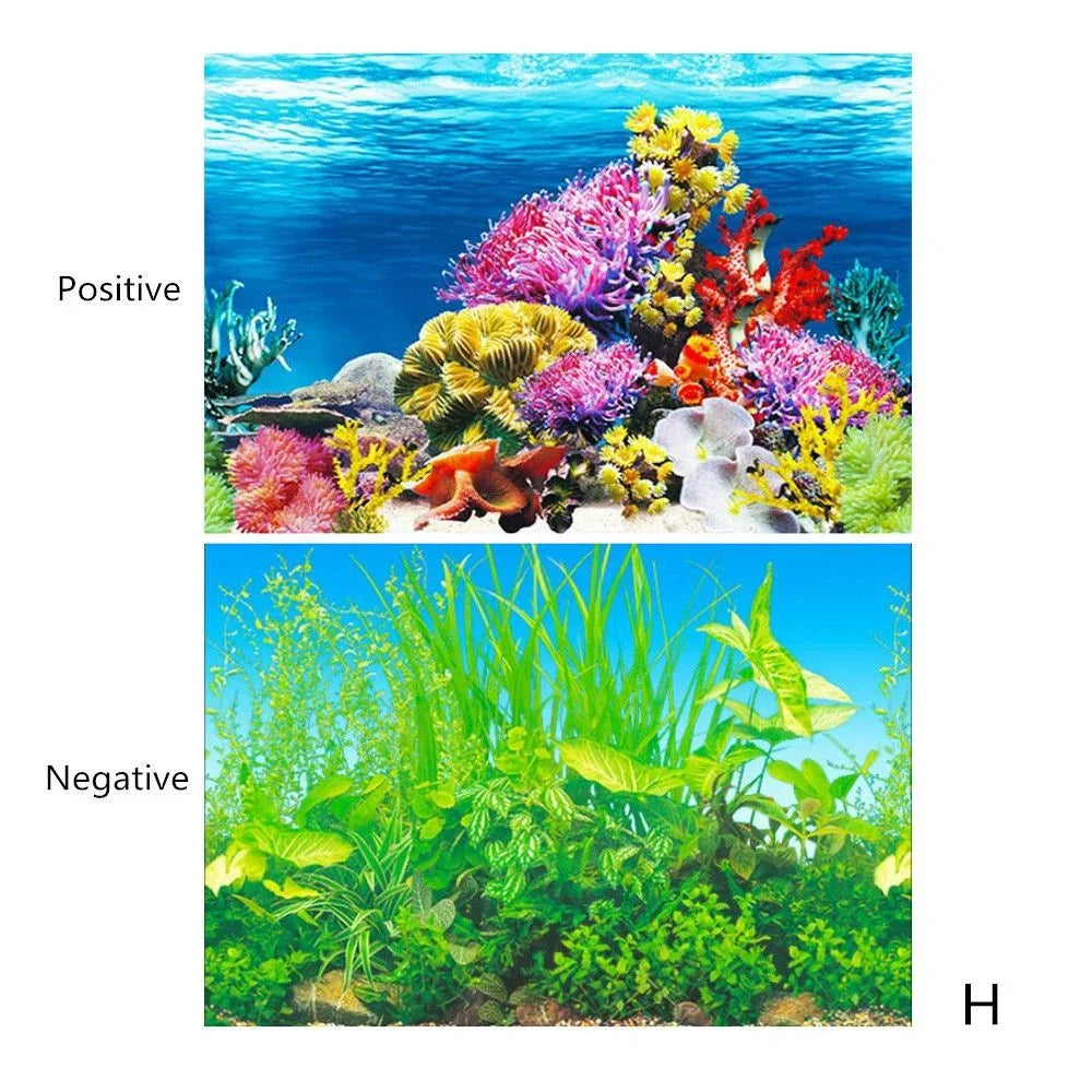 Aquarium Background Decoration Sticker Fish Tank Landscape Sticker Poster Background for Aquarium Ocean Plant Aquascape Painting