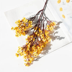 Artificial Flowers Cherry Blossoms Baby's Breath Gypsophila Fake Flowers DIY Wedding Home Vase Decoration Faux Flowers Branch