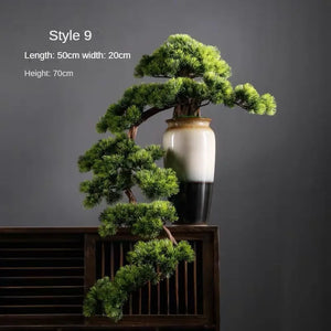 Simulation Welcome Pine Bonsai Ornaments Living Room Green Planting Desk Landscape Tree Four Seasons Desktop Landscaping