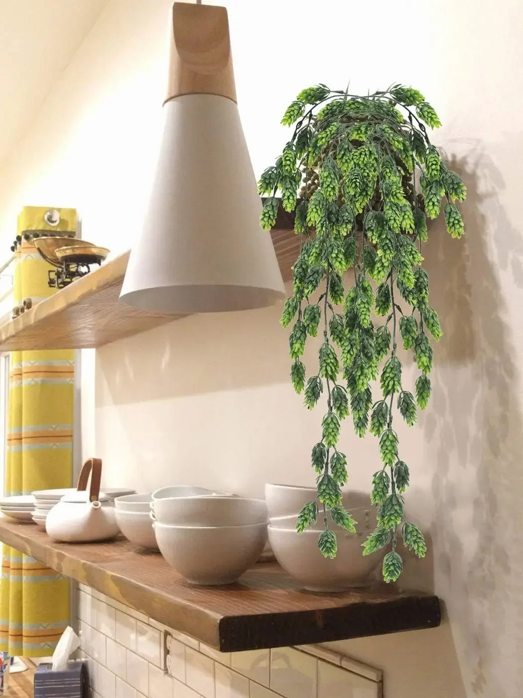 Artificial Flower Hops Vine Garland Plant Fake Hanging Vine Faux Hops UV Resistant Faux Floral Greenery 3 PCS