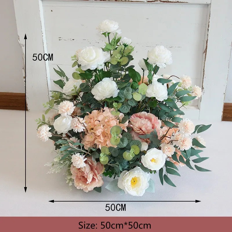 Artificial Flowers For Wedding Decoration Party Stage Display Cornor Flowers Backdrop Home Festival Decor Floral Ball