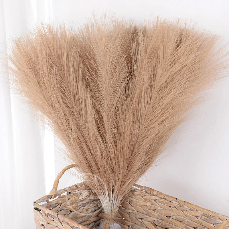 15/30Pcs Artificial Pampas Grass Bouquet Home Living Room Wedding Party Decoration Fake Plant 43cm Dried Flower Reed DIY Vase