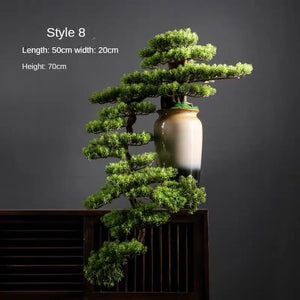 Simulation Welcome Pine Bonsai Ornaments Living Room Green Planting Desk Landscape Tree Four Seasons Desktop Landscaping