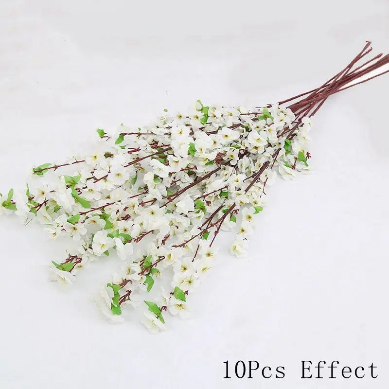 Sakura Artificial Flowers Bouquet for Garden Party Wedding Marriage Decoration Home Room Decor Fake Flowers Table Vase Ornament