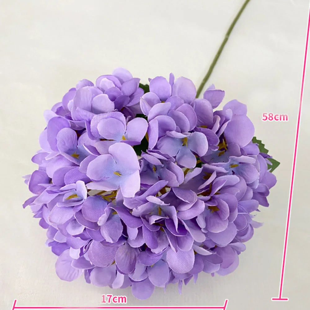 58cm Heads Hydrangea bouquet silk Artificial Flowers for Party Wedding living room home decoration accessories