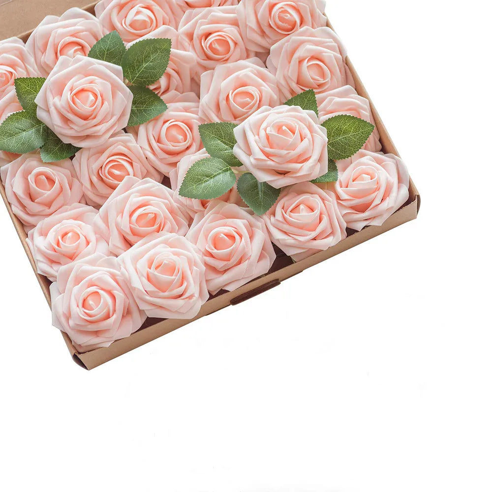 10/25/50Pcs Artificial Rose Flowers Foam Fake Faux Flowers Roses for DIY Wedding Bouquets Party Home Decor Garden Decoration