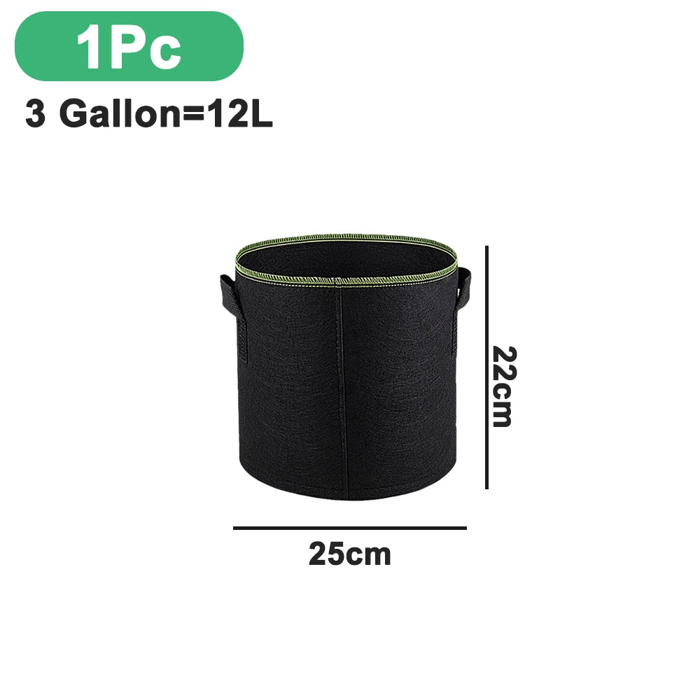 1/3Pcs Vegetable/Flower/Plant Grow Bags 3/4/5/7/10 Gallon, Thickened Non-Woven Grow Bags, Aeration Fabric Pots with Handles