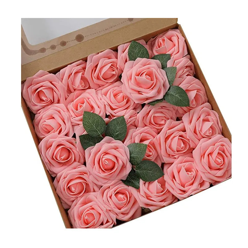 10/25/50Pcs Artificial Rose Flowers Foam Fake Faux Flowers Roses for DIY Wedding Bouquets Party Home Decor Garden Decoration