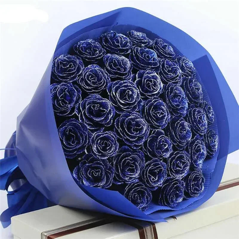 10/20/30/60pcs of 7cm Glitter artificial flower rose girl friend DIY High quality bouquet gifts for wedding Birthday home decor