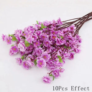 Sakura Artificial Flowers Bouquet for Garden Party Wedding Marriage Decoration Home Room Decor Fake Flowers Table Vase Ornament