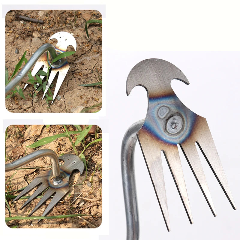 1 Grass Pot Soil Weeding Tool Manganese Steel 4/11 Tooth Manual Excavator Refurbished Garden Land Herb Supplies Easily Pulled