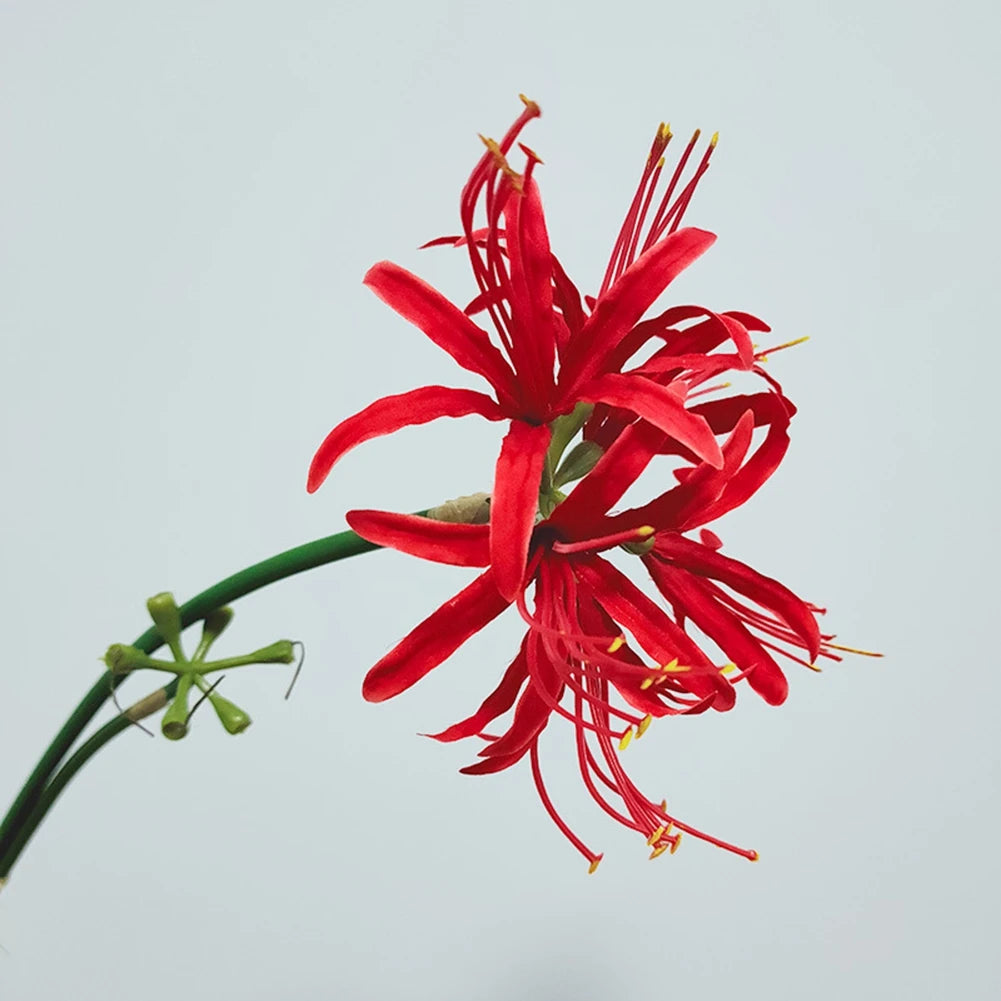 1PCS Artificial Red Spider Lilies Silk Flowers with Long Stem Home Decoration Paramita Lycoris Radiata Mandala Silk Flower