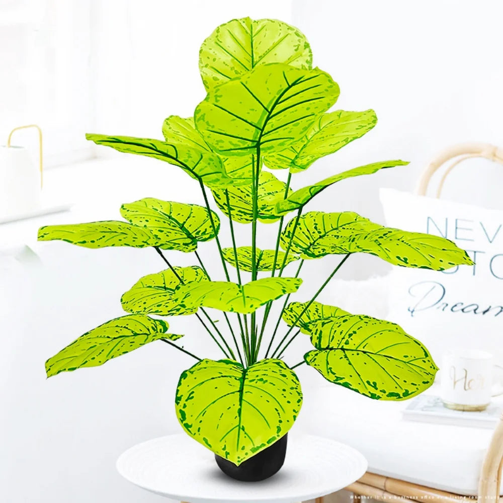 Artificial Flower Fake Green Pink Leaf Artificial Plants Decoration Simulated Bonsai Potted Decor Home Room Party Wedding Design