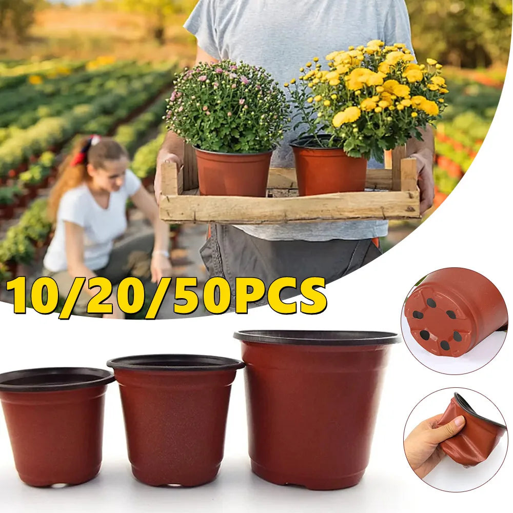 9/12/15cm Flowerpot Plastic Grow Box Fall Resistant Tray For Home Garden Plants Nursery Cup Transplant Flower Plant Pots ﻿