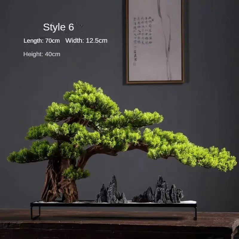 Simulation Welcome Pine Bonsai Ornaments Living Room Green Planting Desk Landscape Tree Four Seasons Desktop Landscaping