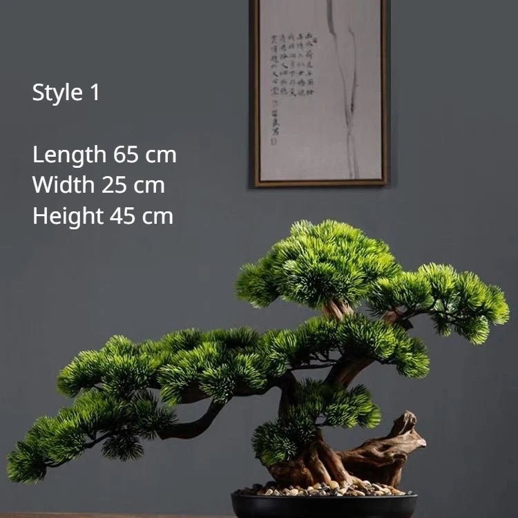 Simulation Welcome Pine Bonsai Ornaments Living Room Green Planting Desk Landscape Tree Four Seasons Desktop Landscaping