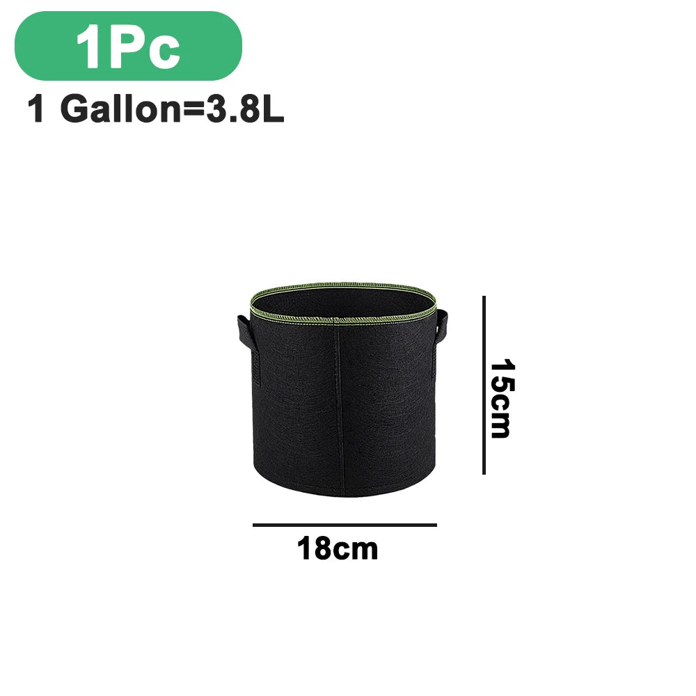 1/3Pcs Vegetable/Flower/Plant Grow Bags 3/4/5/7/10 Gallon, Thickened Non-Woven Grow Bags, Aeration Fabric Pots with Handles