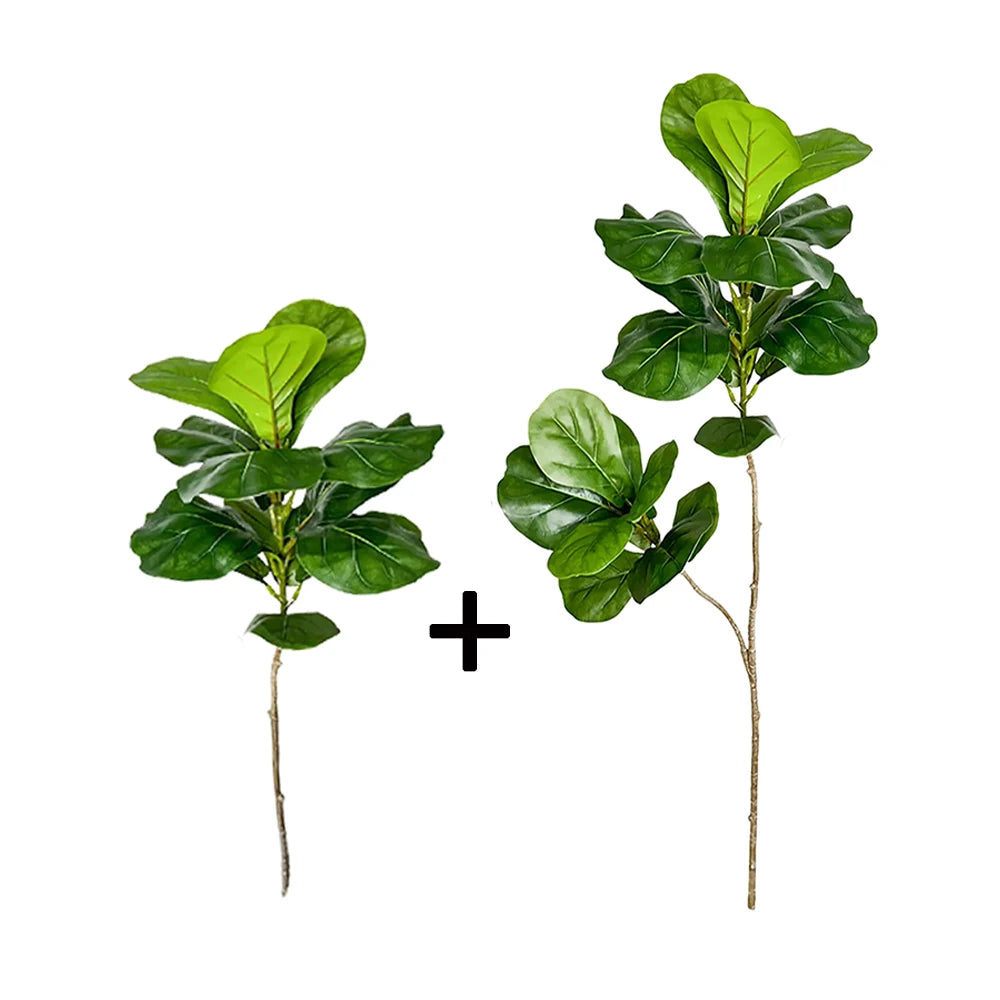 70-135cm Large Artificial Ficus Tree Fake Rubber Plants Branch Plastic Fiddle Leaves for Home Garden Indoor Outdoor Decor