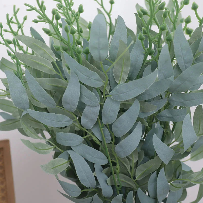 50cm Artificial Plants Leaf Green Long Branch Fake Eucalyptus Flower Arrangement Accessories Wedding Home Decoration Fake Floral