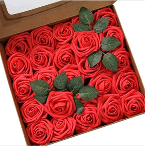 10/25/50Pcs Artificial Rose Flowers Foam Fake Faux Flowers Roses for DIY Wedding Bouquets Party Home Decor Garden Decoration