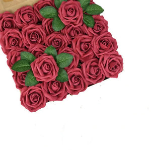 10/25/50Pcs Artificial Rose Flowers Foam Fake Faux Flowers Roses for DIY Wedding Bouquets Party Home Decor Garden Decoration