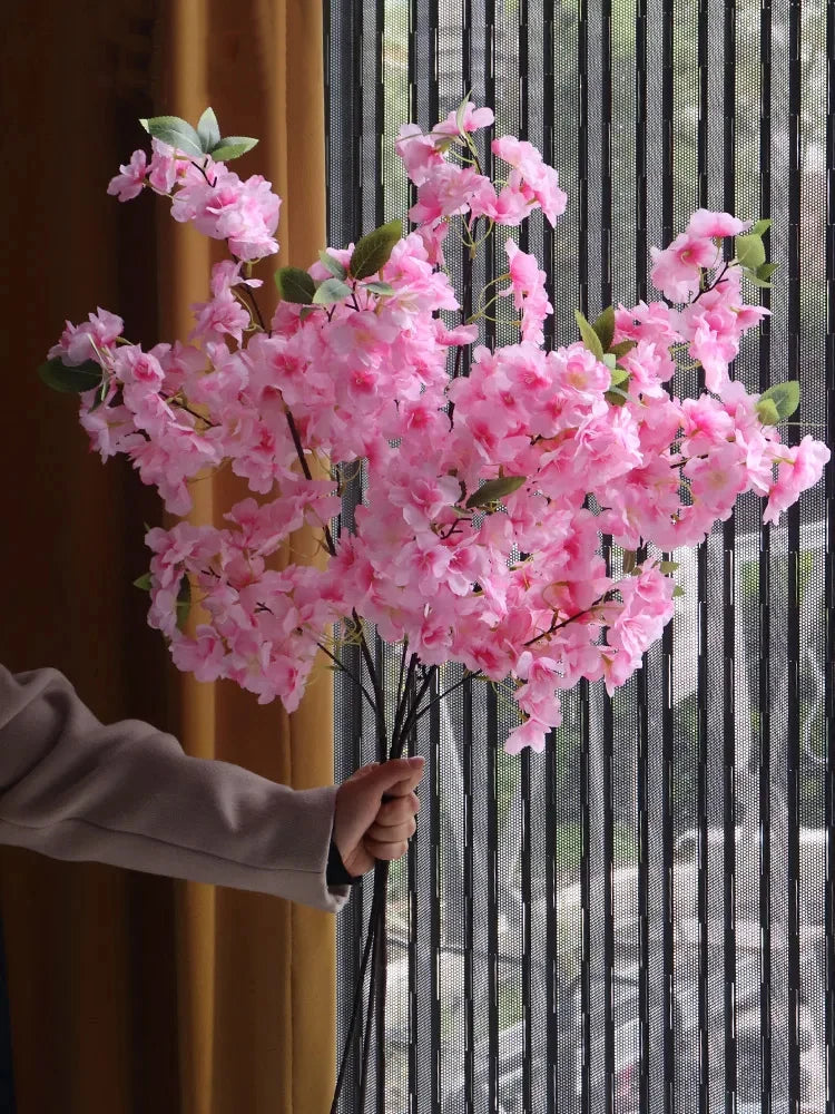 Simulated Flower Cherry Blossom Branch Wedding Living Room Floor Decoration Flower Soft Decoration Flower