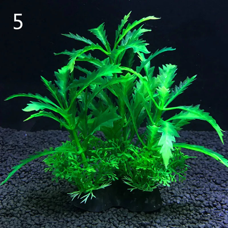 12 Kinds Artificial Aquarium Decor Plants Water Weeds Ornament Aquatic Plant Fish Tank Grass Decoration Accessories 14cm