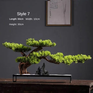 Simulation Welcome Pine Bonsai Ornaments Living Room Green Planting Desk Landscape Tree Four Seasons Desktop Landscaping