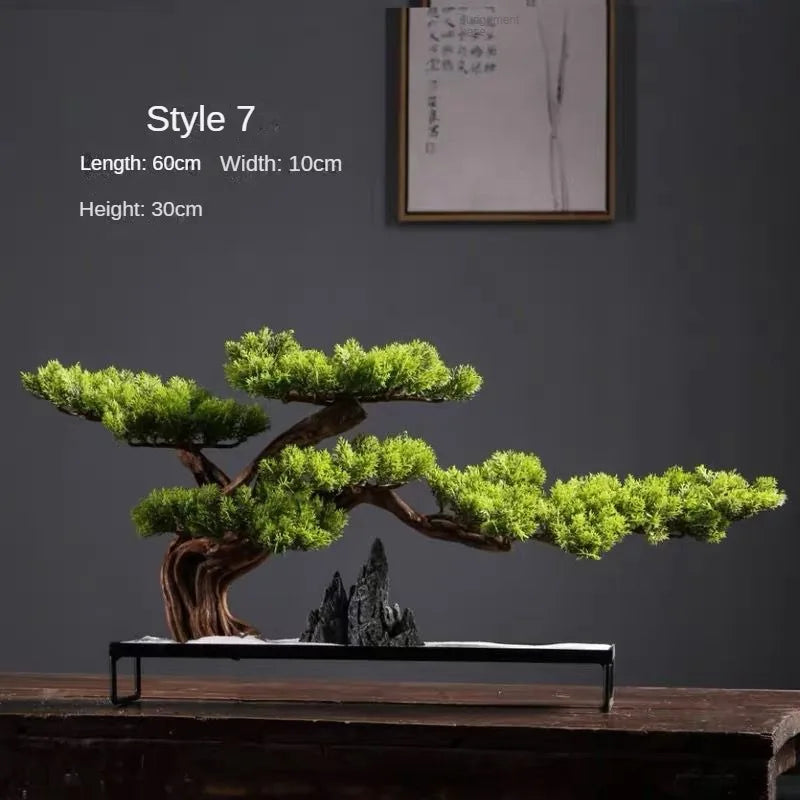 Simulation Welcome Pine Bonsai Ornaments Living Room Green Planting Desk Landscape Tree Four Seasons Desktop Landscaping